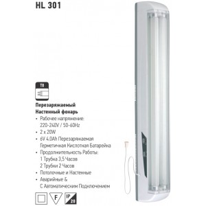 HL301 LANTERNA 2*20W T8