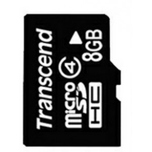 8GB MicroSDHC (Class 4) , Transcend "TS8GUSDC4" (R/W:19/5MB/s)