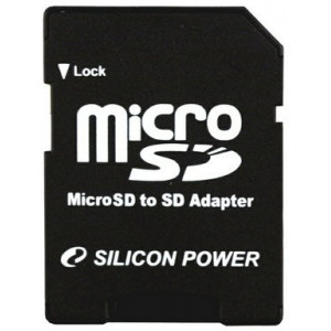 8 GB Silicon Power MicroSDHC + SD adapter, (Class 10)