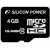 4 GB Silicon Power MicroSDHC + SD adapter