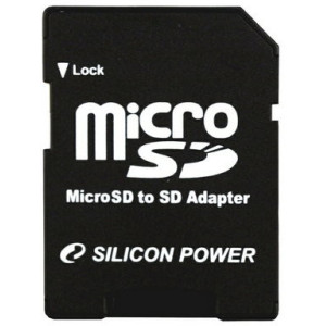 4 GB Silicon Power MicroSDHC + SD adapter, (Class 10)