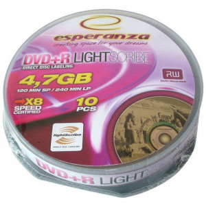 DVD+R ESPERANZA 4,7GB x16 - LightScribe v.1.2 - Cake Box 10 pcs. (ES 1236)