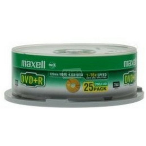 DVD+R 4.7GB, 16x, 25 Spindle (Shrink), Maxell