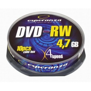 DVD+RW ESPERANZA 4,7GB x4 - Cake Box 10 pcs. (ES 1022)