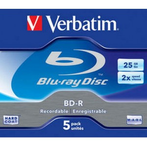 BD-R Blu-Ray 25GB, 2X, 5 Jewel Case, Verbatim, scrathguard+