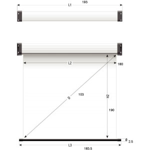 Sopar Manual Wall Projector Screen "So-dream" 180x190cm, White/Rear Black, Black Border for optimum cinema performance