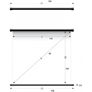 Sopar Economy Manual Projection Screen "Eco Spring" 180x180cm, 4.5 kg