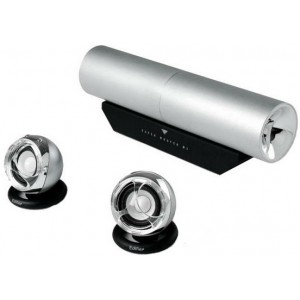 Speakers Edifier MP300, 2.1, 14W (9W + 2x2.5W) RMS, wooden, silver