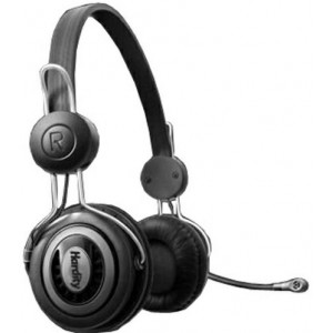 Hardity HP-310MV, Headphones with  microphone, volume control, Black/Silver