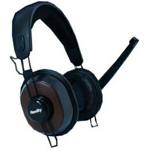 Hardity HP-550MV, Headphones with  microphone, volume control, Black/Brown