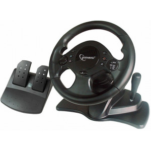 Wheel Gembird  SHOCKFORCE-M with Dual vibration, Gas/Brake Pedals, USB, multi-interface (SPS2, XBOX)