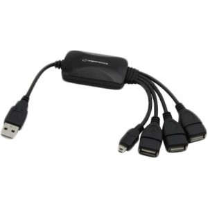 Esperanza USB Hub EA114,  mini-size, 4 ports, USB 2.0