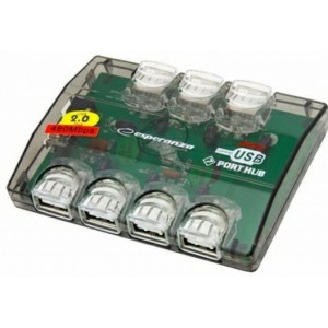 Esperanza USB Hub EA113, 7-port hub with External Power Adapter, USB 2.0