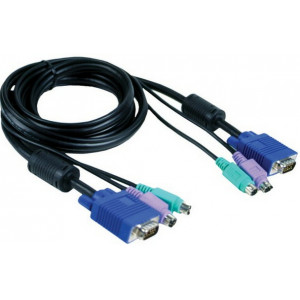 D-Link DKVM-CB Cable Kit for DKVM Products, PS/2 keyboard cable, PS/2 mouse cable, Monitor cable 1.8m