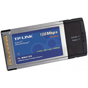 PCMCIA Wireless CardBus Adapter TP-LINK "WN610G", 108Mbps, 802.11g/b, 2.4GHz