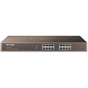 16-port 10/100/1000Mbps Switch TP-LINK "TL-SG1016", 1U 19" Rack Mount, Metal Case