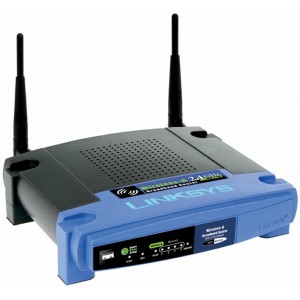 Wireless Access Point Router Linksys WRT54GL-EU, w/ 4-Port Switch 802.11g and Linux All-in-one Internet-sharing Router, 4-port Switch, and 54Mbps Wireless-G (802.11g) Access Point  Shares a single Internet connection and other resources with Ethernet wire