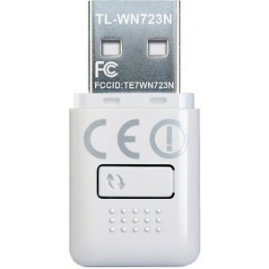 TP-Link TL-WN723N, Wireless LAN, 150Mbps, Realtek, Mini Size, USB, Fixed Antenna