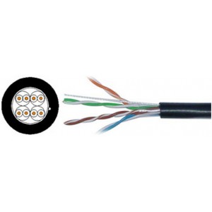 Cable  UTP  Cat.5E, 305m, CCA,24awg 4X2X1/0.50, solid gray, APC Electronic