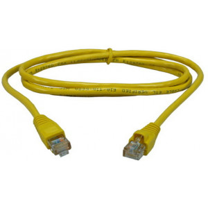 FTP Patch Cord Cat.5E, 2m, Yellow molded strain relief 50u" plugs