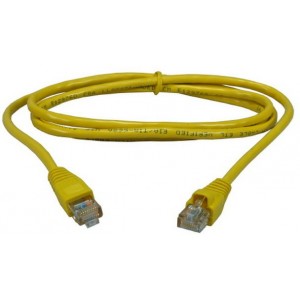 Patch Cord 5m, Yellow, PP12-5M/Y, Cat.5E, molded strain relief 50u" plugs