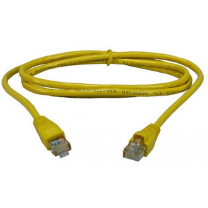 Patch Cord     1 m, Yellow, PP12-1M/Y, Cat.5E, molded strain relief 50u" plugs