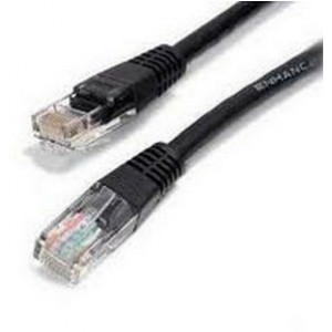 Patch Cord     2m, Black, PP12-2M/BK, Cat.5E, molded strain relief 50u" plugs