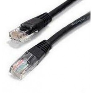 Patch Cord Cat.5E, 5m Black, molded strain relief 50u" plugs