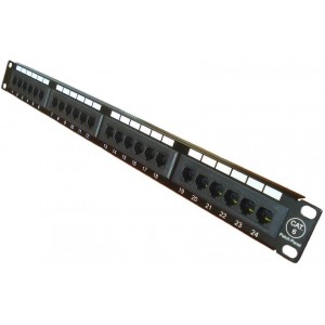 24 ports UTP Cat.6 patch panel, LY-PP6-04, 19" Krone & 110 Dual