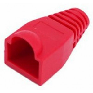 Boot cap for RJ-45, red, UTP cat.5 modular plug, 100 pcs/bag