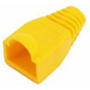 Boot cap for RJ-45, yellow, UTP cat.5 modular plug,  100 pcs/bag