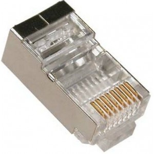 RJ45 Shielded Modular Plug, Cat.5E (100 pcs/bag), Long Type, 30u" Gold plated