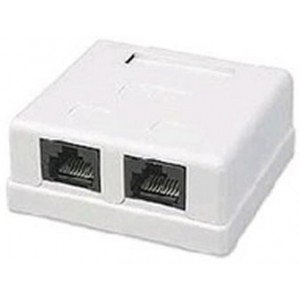 2 x Jack RJ-45 CAT5e half-shielded keystone jacks Surface mount box