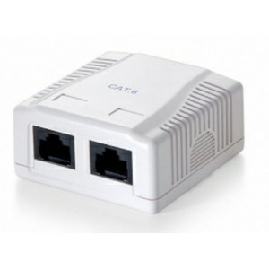 2xRJ45 Surface Box 2 port UTP Cat.5e  PCB jack shielded, LY-SB20