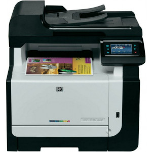 HP Color LaserJet CM1415fnw Print/Scan/Copy/Fax, Up to 12/8 ppm, 1200dpi, Up to 30,000 pages ly Duty Cycle, 35-sheet ADF, 160 MB Memory, Hi-Speed USB 2.0, 10/100 Ethernet network, wireless 802.11b/g/n