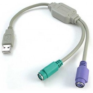 Esperanza Cable USB-PS/2, USB to 2 ports PS/2 converter, 0.5m