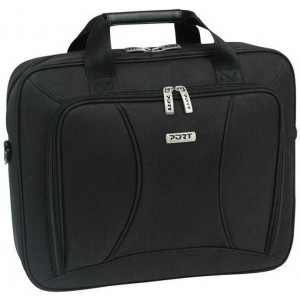 PORT NB bag 12" - BOSTON IV / Classic Line - Top Loading, mix material dynatex, metal buckles, shoulder pad in mesh for more confort, rubber feet, front organiser pocket, trolley strap, inside flat pocket for documents, handles reinforced with Neop