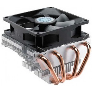 CoolerMaster Vortex Plus, Socket 1366/1156/775 & AM3/AM2+, up to 140W, 92х92х25mm, 800-2800rpm, 17-35dBA, 4 pin, PWM, Low profile Cooler with Compact Size, Long Life Sleeve bearing, 4 heatpipes direct contact