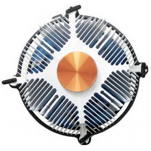 AC Spire S775,1155,1156,AM2,AM3,FM1 "Storm 981" (22dBA,2400rpm,50.38CFM, 3 Pin) * Aluminum star heat-sink with copper core insert * UV-reactant 98x35mm silent fan design * Four anti-vibe rubber fan mounts * S420 Thermal compound included * Tool-free, time