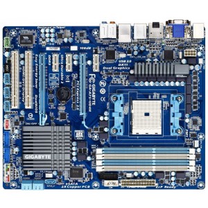 MB Gigabyte GA-A75-D3H, sFM1, AMD A75, 4DDR3-2400DC, APU AMD graphics, DVI, HDMI, 2PCI-E x16, 5SATA3(6Gb/s), eSATA, RAID, ALC889 7.1ch HDA, GigaBit LAN, 6USB3.0(5Gb/s), Super4, ATX