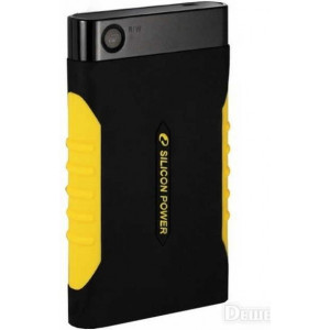 320 GB External 2.5" HDD Silicon Power Armor A10, USB 2.0, Rubber Black/Yellow, Anti-Shock