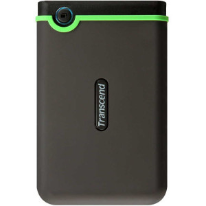 500GB (USB3.0) 2.5" Transcend "StoreJet 25M3", Rubber Grey, Anti-Shock, One Touch Backup