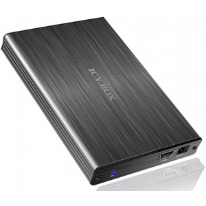 RaidSonic ICY BOX "IB-231StU-G" External enclosure for 2.5" SATA HDD, USB2.0, Aluminium, 1x Transport pouch, 1x Screwdriver, Dark