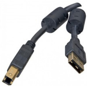 Cable USB, A-plug B-plug,  5.0 m, USB2.0, High quality with ferrite core