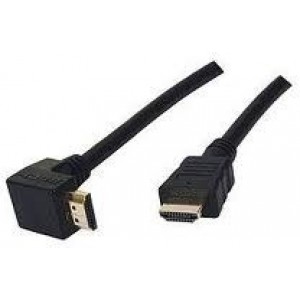 Cable HDMI  CC-HDMI490-6, 1.8 m, HDMI v.1.4 90 degrees, male-male, Black cable with gold-plated connectors, Bulk packing
