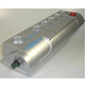 Surge Protector Silver Shield, with telephone protection and metallic coating, 6 Sockets, 1.8m, Silver