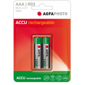 AgfaPhoto NiMh-Akku, Micro AAA, HR03, 1.000 mAh, Blister*2