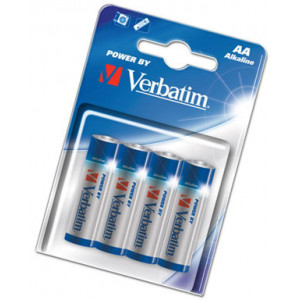 Verbatim AA Alkaline Battery 4 Pack, 49921