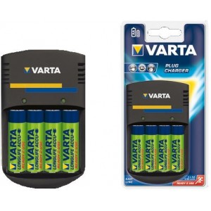 Varta Plug Charger 4-pos AA/AAA + 4accumulatorAA 2500mAh, Charging time: 8 h.