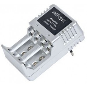 EnerGenie EG-BC-004 AAA/AA/9V Alkaline battery charger, Charges most standard "non-rechargeable" batteries, Suitable for Ni-MH or Ni-CD rechargeable batteries
